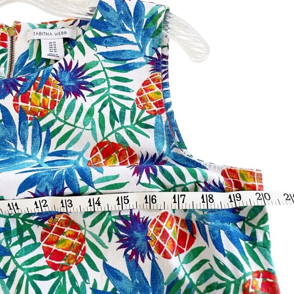 Tabitha Webb Tropical Pineapple Print Sleeveless Shift Dress Women’s Size 12 - Picture 7 of 9